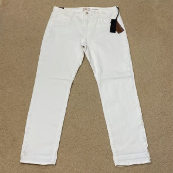 JEN7 by 7 for All Mankind Women's Straight Crop & Roll White Denim Jeans Size 14 - Picture 4 of 8